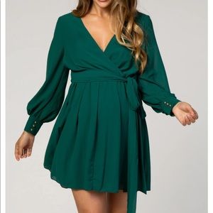 Pink Blush Maternity Chiffon Wrap Dress